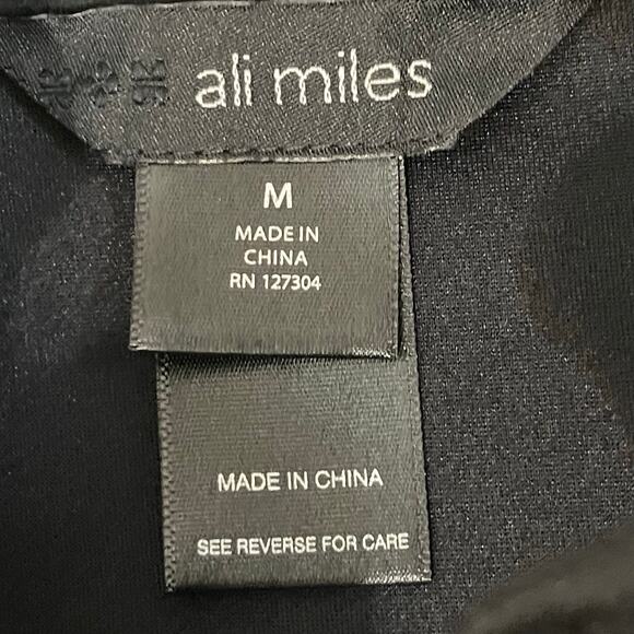 Ali Miles Women’s Black Button-Front Faux Suede Leather Quilted Trim Jacket sz M - Picture 12 of 13